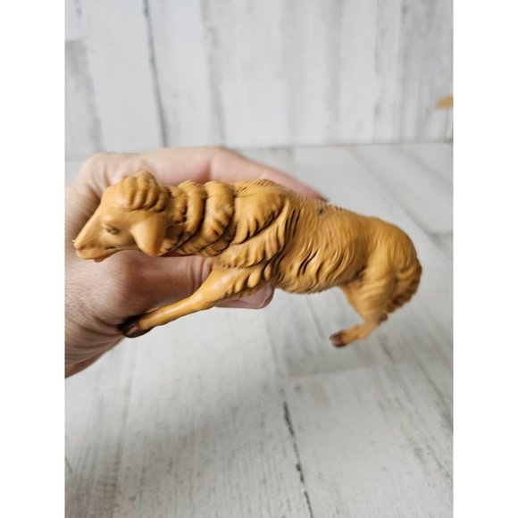 Vintage plastic Italy sheep large nativity decor Xmas religious brown - Picture 6 of 10